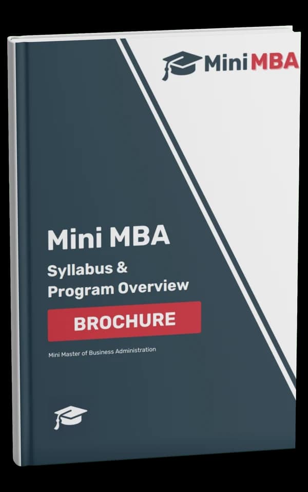 Mini MBA Online brochure cover with the syllabus and program overview